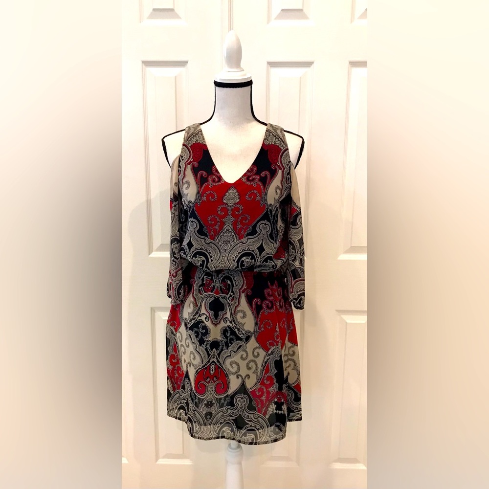 Venus Open Shoulder Long Sleeve Dress size: Small